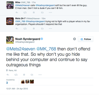 Illustration for article titled Mets Chide Noah Syndergaard For Eating Twitter Troll's Lunch